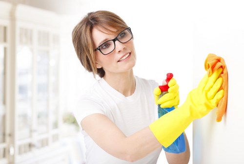 Professional home cleaners in Ruislip working in a tidy living room