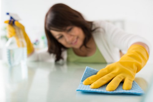 Experienced Ruislip carpet cleaners working on a cleaned interior carpet